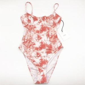 Onia Orange Tie Dye Bustier One-Piece Swimsuit Small